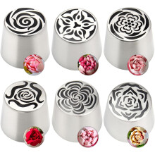 Extra Large Russian Piping Nozzles, Stainless Steel Rose Tips for Cake Decorating, Frosting, Cookies & Desserts