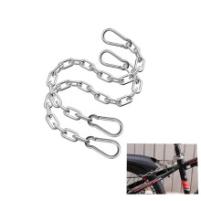 Stainless Steel Gate Chain,20x0.12In Reusable Closed Chain Lock for Gate,2Pcs Silver Metal Link Lock Supplies for Livestock Fences