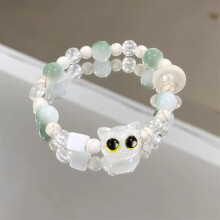 Cute Cat Couple Bracelet Imitation Crystal Braided Children Bracelets Charm Wristbands Fashion Jewelry Trendy Accessories