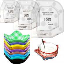 ACDANC Bowl Cozy Template Set, 3Pcs Acrylic Quilting Templates for Hot/Cold Food Bowls, DIY Kitchen Craft Stencil (White)