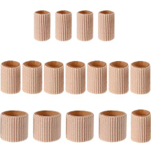 16Pcs Toe Tubes Cushion Sleeves, Soft Gel Corn & Blister Protectors for Toes/Fingers, 3 Sizes (0.59"/0.79"/0.98"), Khaki