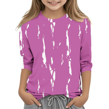Kids' 3/4 Sleeve Casual T-Shirts, Gradient Graphic, Spandex Blend – Compatible with Y2K Trend, Fall/Summer 2026