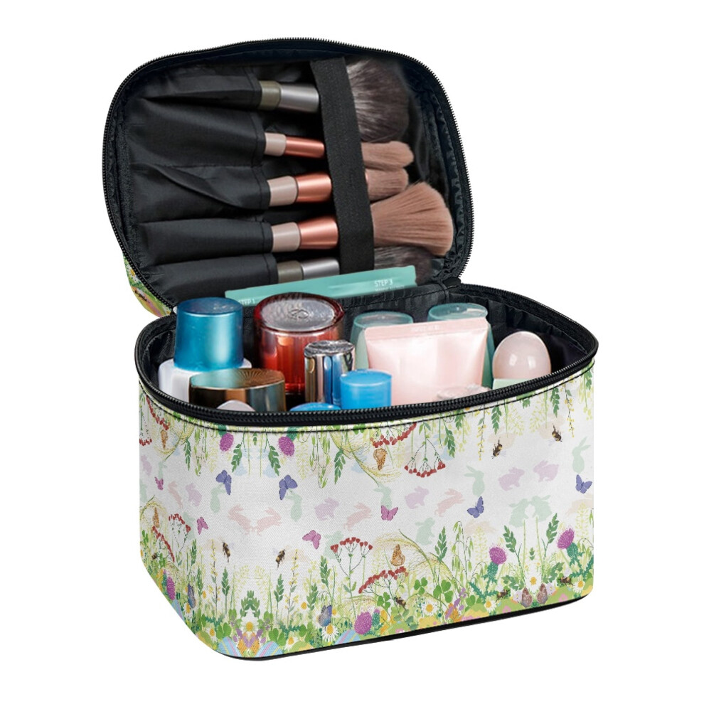 Butterfly Pattern Portable Makeup Case with Zipper and