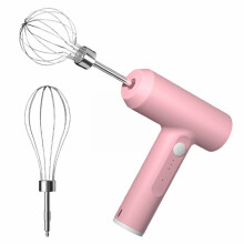 MINI Cordless Electric Hand Mixer, USB Rechargeable, 2 Detachable Whisks, Compatible with Home Baking