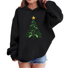 Black Boy/Girl Hooded Pullover – Plain Winter Fall Sweatshirt for Kids, Compatible with Christmas Brunch Outfits, 2025 Fashion, Size 5 Years