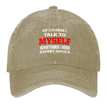 Talk to Myself Print Vintage Wash Dad Hat Adjustable Curved Brim Baseball Cap,Made In USA,Casual Outdoor Sports Fishing Cap for Men and Women