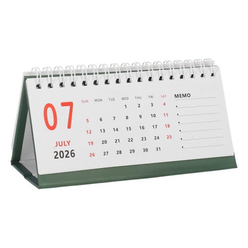 Small2026Ημερολόγιο Γραφείου με Πτυσσόμενη Βάση, Πράσινο, για Γραφείο