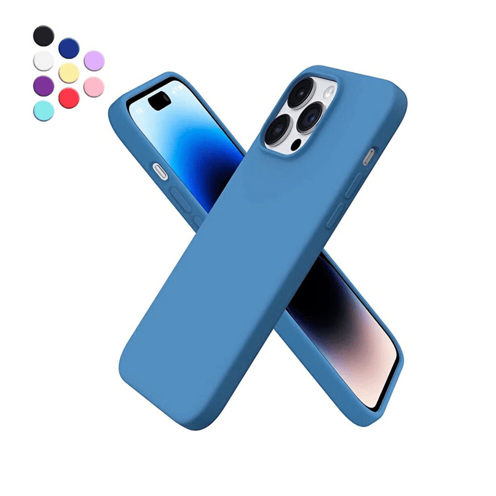 Silicone Soft Case Designed For Compatible With Iphone 14 Pro Max Shockproof Durable Slim Fit, Aqua Blue 9426043867799