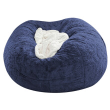 5FT Fluffy Faux Fur Bean Bag Cover for Kids & Adults – Navy, Cover Only, Compatible with Standard 5FT Bean Bags