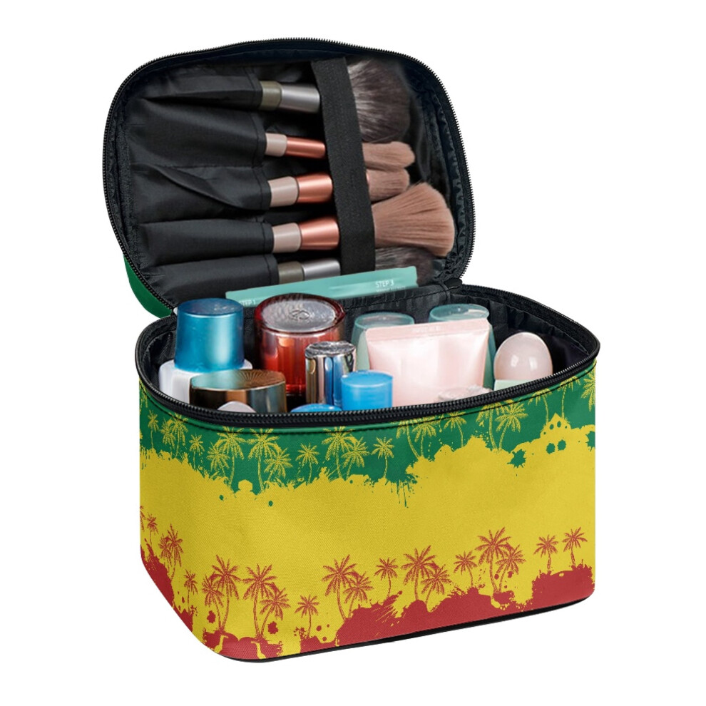 Portable Cosmetic Makeup Bag Large Capacity Palm Tree, Portable Portable Traveling Gifts for Women Men