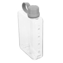 Portable Transparent Flat Water Bottle Leakproof Design for Hiking and Gym