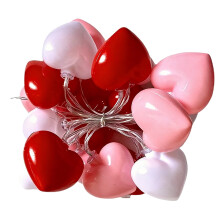 Valentine's Day LED Heart String Lights, Acrylic Red Hearts, 3m, for Indoor/Outdoor Decor, Window, Mantle, Bedroom – Compatible with US outlets