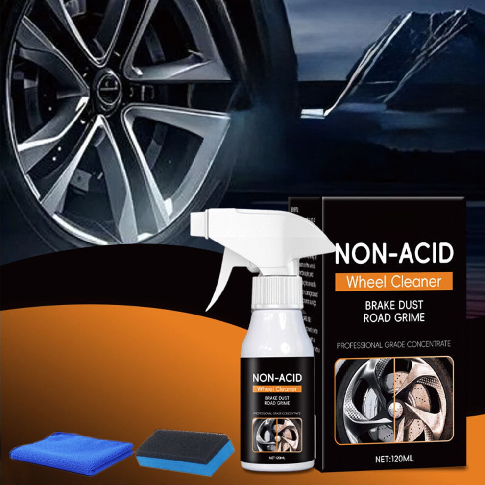 120Ml Car Tire Cleaner Kit W/ Sponge & Rag Â Brightening + Antioxidant Cleaner For Dirt, Brake Dust & Grime Â Compatible With All Tires 9159796043416