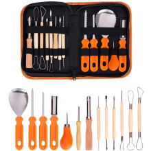 Halloween Pumpkin Carving Tools Kit, 12 Piece Professional Professional Pumpkin Cutting Supplies Tools Kit Stainless Steel Lengthening and Thickening