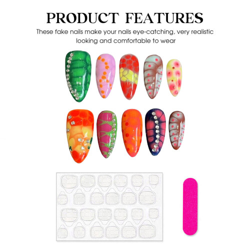 (XS) Snake Pattern DIY Press-on Nails Kit 2