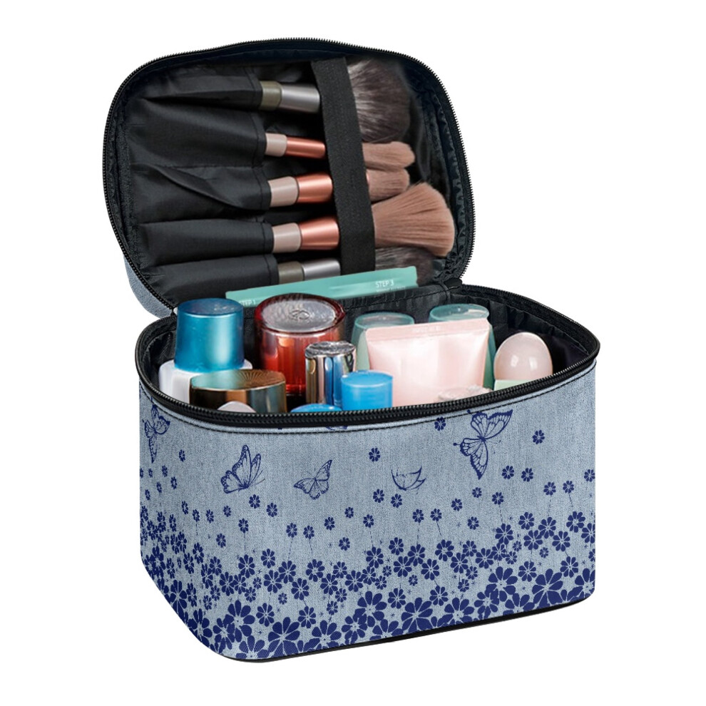 Butterfly Floral Case Multipurpose Travel Cosmetic Toiletry Bags Gifts for Mom Home Travel Office