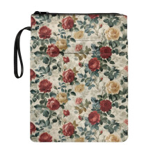 Rose Book Covers Book Sleeve for Pocket Book Carrying Case Polyester Fabric with Zipper and Decorative Design