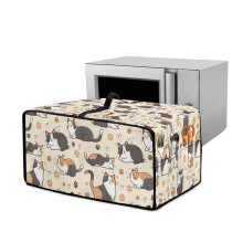 Cute Cat Print Toaster Oven Cover Dustproof Kitchen Small Appliance Cover with Top Handle and Side Pocket, Machine Washable, 18.5" x 14.5" x 9"