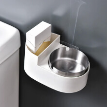 Wall-Mounted or Desktop Metal Ashtray with Lid, Stainless Steel Base, Easy to Clean – Indoor/Outdoor Use