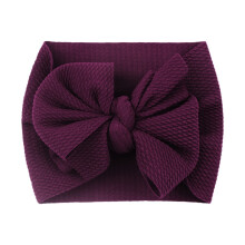Tao Baby Girls Big Bows Headbands Hairbands - Super Soft Stretchy Baby Bows Headbands Solid Color Elastic Hairband For NewbornBurgundyOne Size