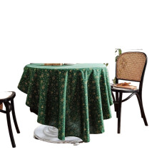 Table Cover 59" Diameter Cotton Linen Decorative Washable Round Tabletop Tablecloths, Kitchen, Wedding, Restaurant
