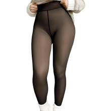 Magic Bare-Leg Look Fleece-Lined Tights for Women, Soft Full-Footed Warm Fluffy Leggings with Tummy Control for Work, Casual or Winter Layering