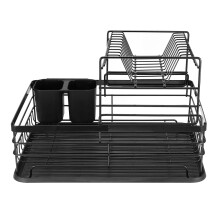 Dining Table Decoration Set Compatible Dish Drying Rack with Cutlery Holder Hollow Ventilation Design Elegant Tableware Organizer for Kitchen
