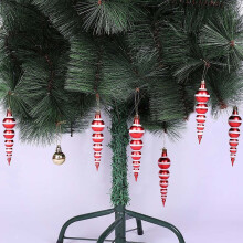 Shatterproof Candy Finish Christmas Ornaments Red White