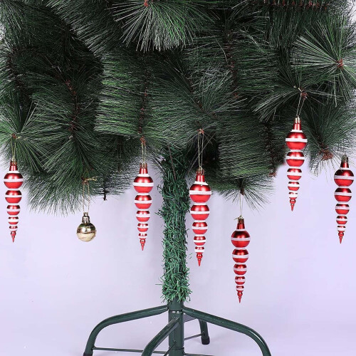 Shatterproof Candy Finish Christmas Ornaments Red White