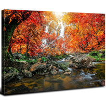 Sunrise Sunset Mountains Landscape Forest Living Room Wall Art Picture Print Photo Tropical Woodland Painting Artwork Home Bedroom Decor 12x16 Inch