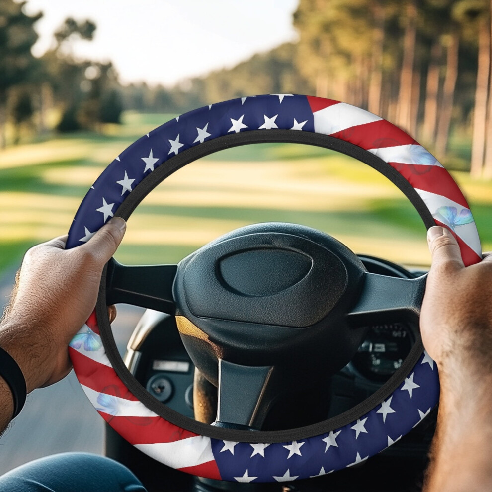 American Flag Golf Cart Steering Wheel Cover Anti-Slip 9027700252639