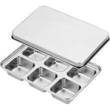 Stainless steel ice cube tray for quick ice retrieval, 6-compartment large ice cube maker, and baby food box - single (1)