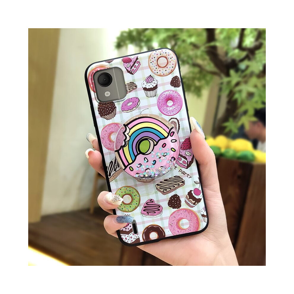 Nokia C110 4G Phone Case – Cute Cartoon Rotatable Kickstand, Waterproof, Glitter, Anti-Knock, Quicksand Tpu Cover 9087558667191