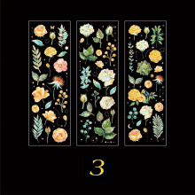 Vintage plant bronzing stickers literary aesthetic 3 pcs