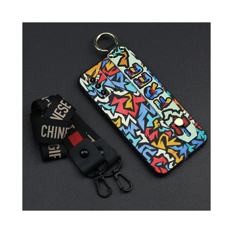 Phone Case Compatible With Samsung Galaxy A03s Asian Version/Sm-A037f Â Dirt-Resistant Silicone, Wrist Strap, Kickstand, Shockproof, Waterproof 9087558667498