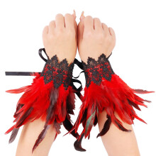 Gothic Style Lace Feather Arm Warmers For Accessories And Jewelry