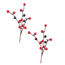 Artificial Holly Red Berry Stems 20 or 10 pcs