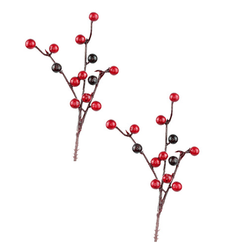 Artificial Holly Red Berry Stems 20 or 10 pcs