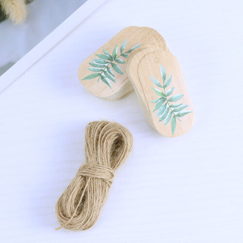 Green Leaf Hanging Tags Leaves Pattern 50 Pcs