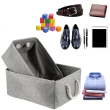 Grey Fabric Rectangular Basket for Nursery & Home Organization – Compatible with PRYESS, Medium Size