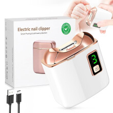 USB Rechargeable Electric Nail Clipper with LED Light, 3-Speed for Baby/Kids/Seniors/Adults – Compatible with Elderly Nail Care