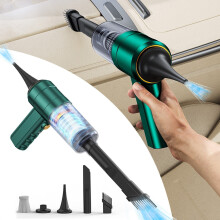 Cordless Rechargeable Car Vacuum - Green High-Power Handheld Vacuum, 0.5L Dual Use for Home Car with 1 Filter