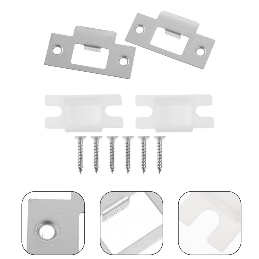 Door Latch Strike Plate Spacers Door Latch Strike Plates Stainless Steel 2 Sets 9405492466883