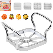 5-in-1 Kartoffelschneider aus Edelstahl mit Griff – Kompatibel mit manuellen Schneidemaschinen, Pommes-Frites- und Gemüseschneidern