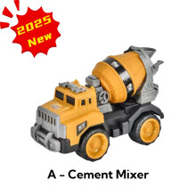Construction Truck Toys for Kids 3-6 – Cement Mixer, Carrier Truck, Excavator Crane – Compatible with LEGO DUPLO