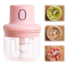 Draadloze elektrische mini-voedselhakker (250 ml) – voor het malen van knoflook, uien, chilipepers, fruit, vlees en noten.