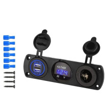 Digitale voltmeter voor auto en boot, 12V-24V schakelaar, LED-paneel, 3-in-1 stopcontactadapter