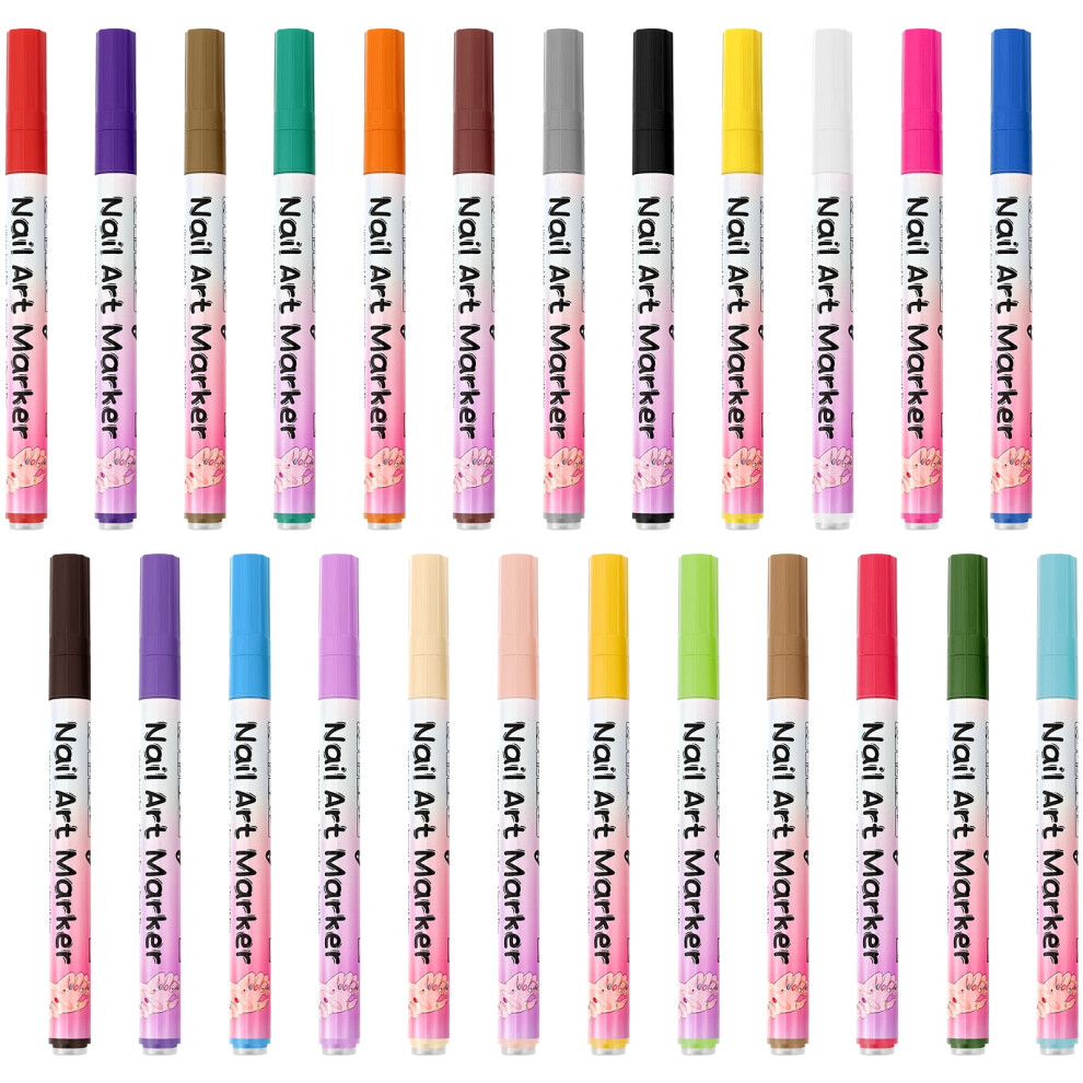 24/12 Colours Nail Art Pens Set Doodle Pen for DIY Nail Art Painting Tool Point Graffiti Dotting Pen for DIY Manicure Tools