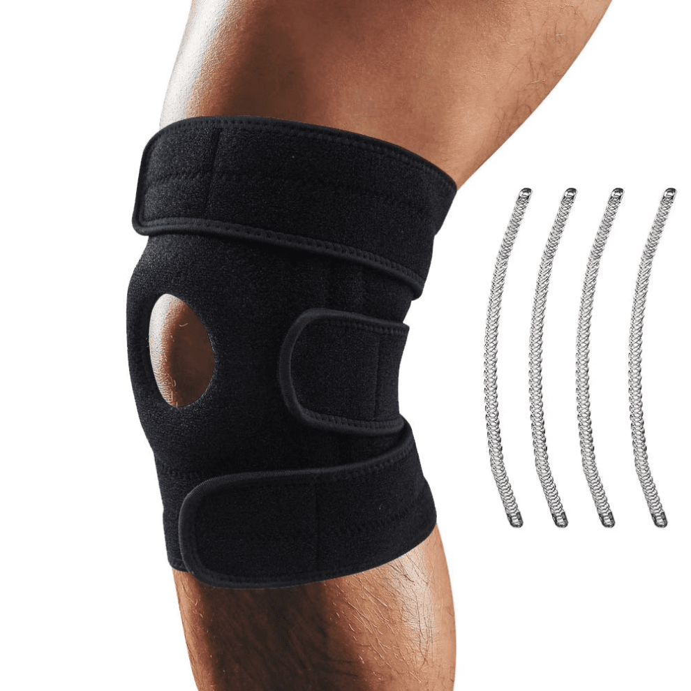 Black Vhalis Knee Brace Â Acl/Mcl/Lcl/Meniscus/Arthritis/Tendonitis Support, Open Patella, Non-Slip Neoprene, Adjustable Straps (Black)