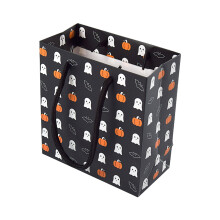 Halloween Ghost Pumpkin Gift Paper Bags with Handles for Trick or Treat Candy Collection and Party Favors